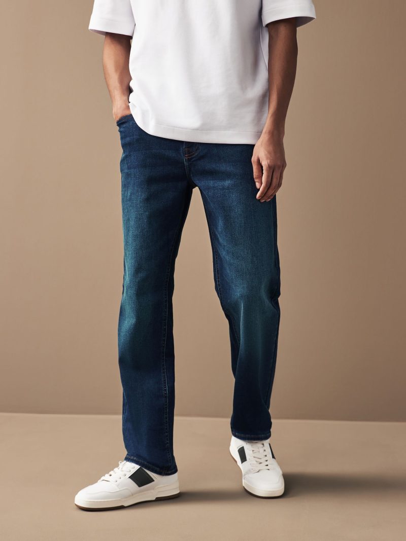 BLU84249 Blue Straight Fit Motionflex Jeans