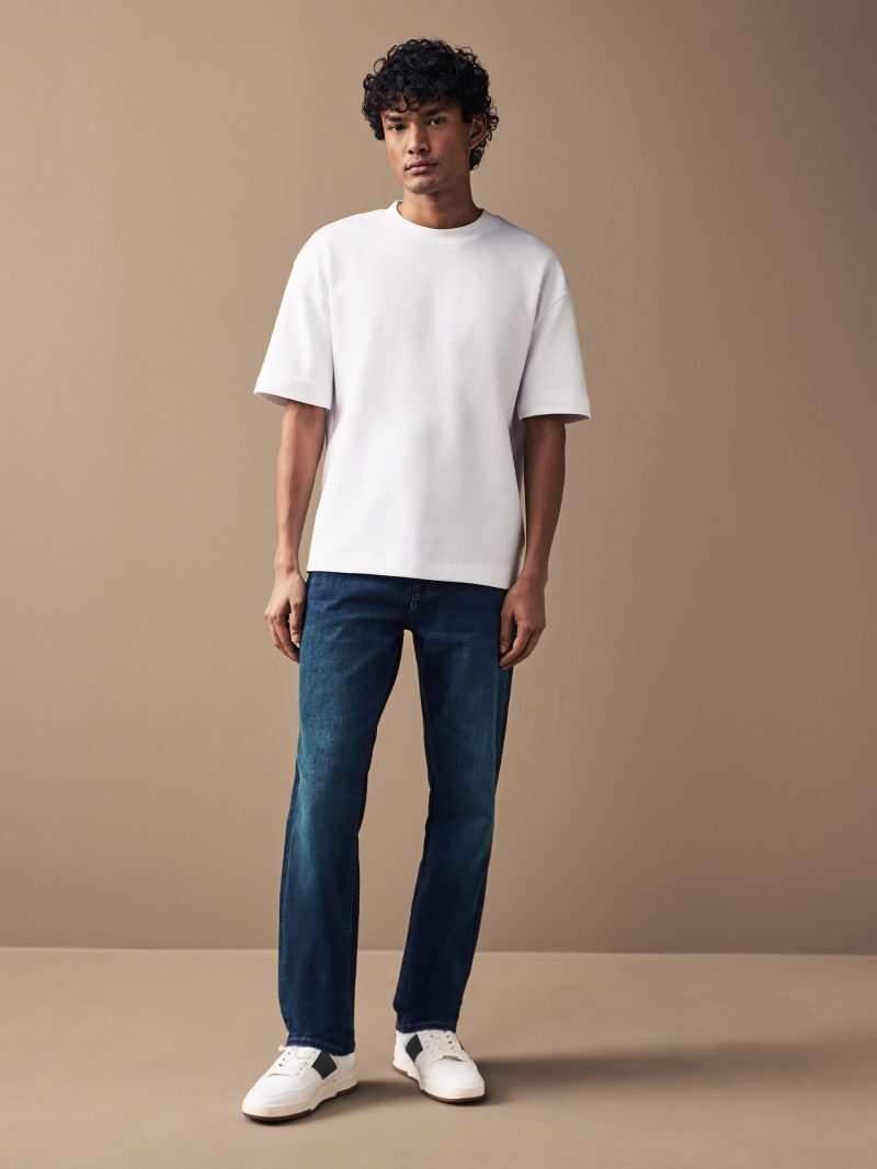 BLU84249 Blue Straight Fit Motionflex Jeans - Image 2