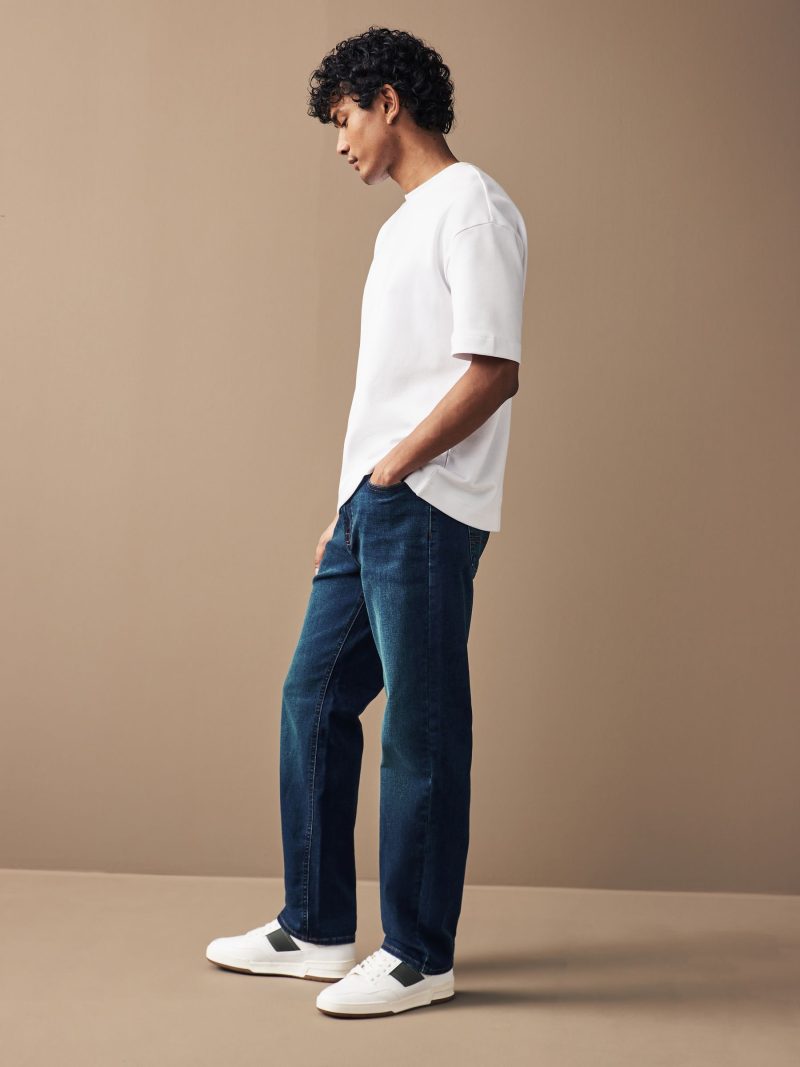 BLU84249 Blue Straight Fit Motionflex Jeans - Image 3