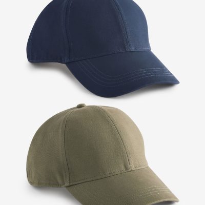 BLU84231 Navy Blue/Khaki Green Caps 2 Pack