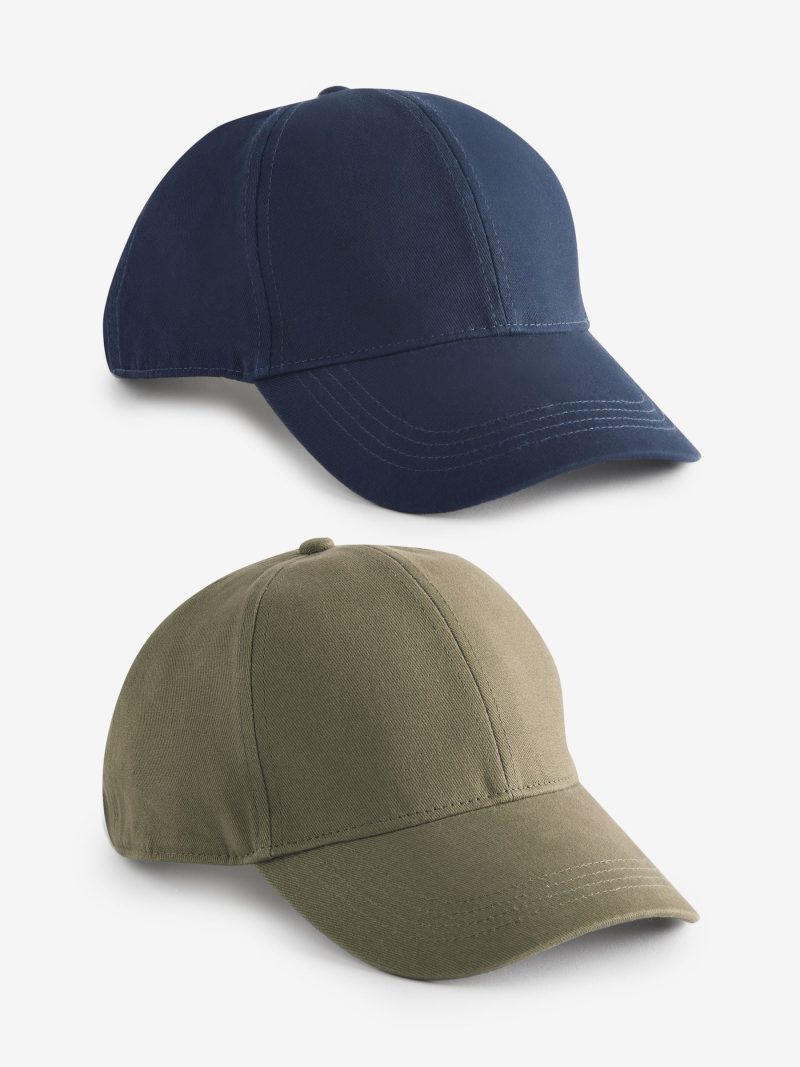 BLU84231 Navy Blue/Khaki Green Caps 2 Pack