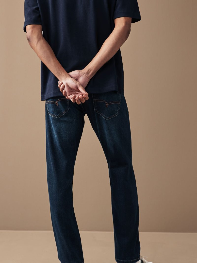 BLU84252 Blue Mid Indigo Slim Fit Motionflex Jeans - Image 2