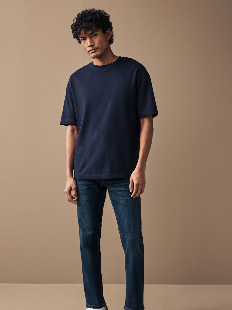 BLU84252 Blue Mid Indigo Slim Fit Motionflex Jeans - Image 3