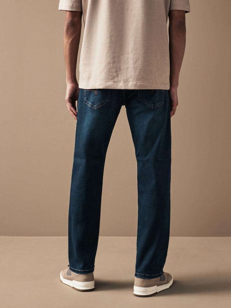 BLU84254 Blue Mid Indigo Straight Fit Motionflex Jeans - Image 5