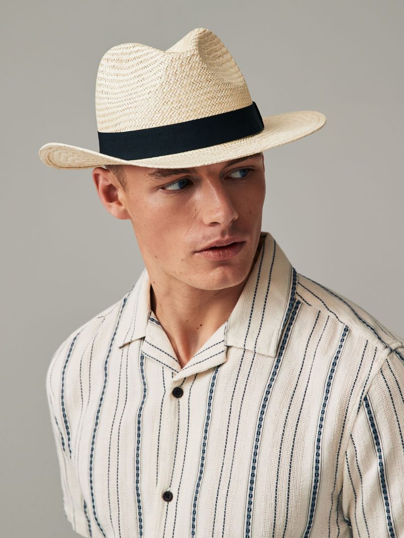 BLU84234 White Straw Panama Hat - Image 2