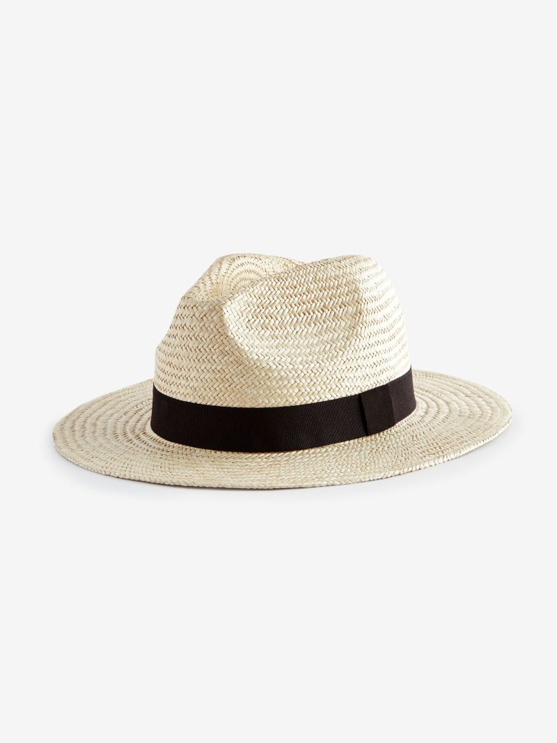 BLU84234 White Straw Panama Hat - Image 3