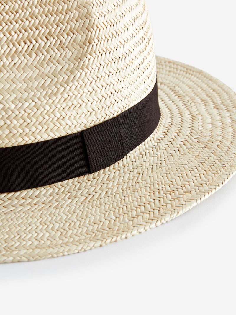 BLU84234 White Straw Panama Hat - Image 4