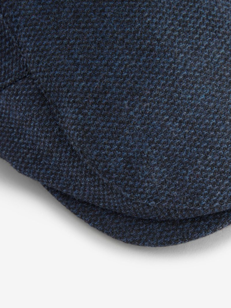 BLU84242 Navy Blue Wool Blend Flat Cap - Image 5