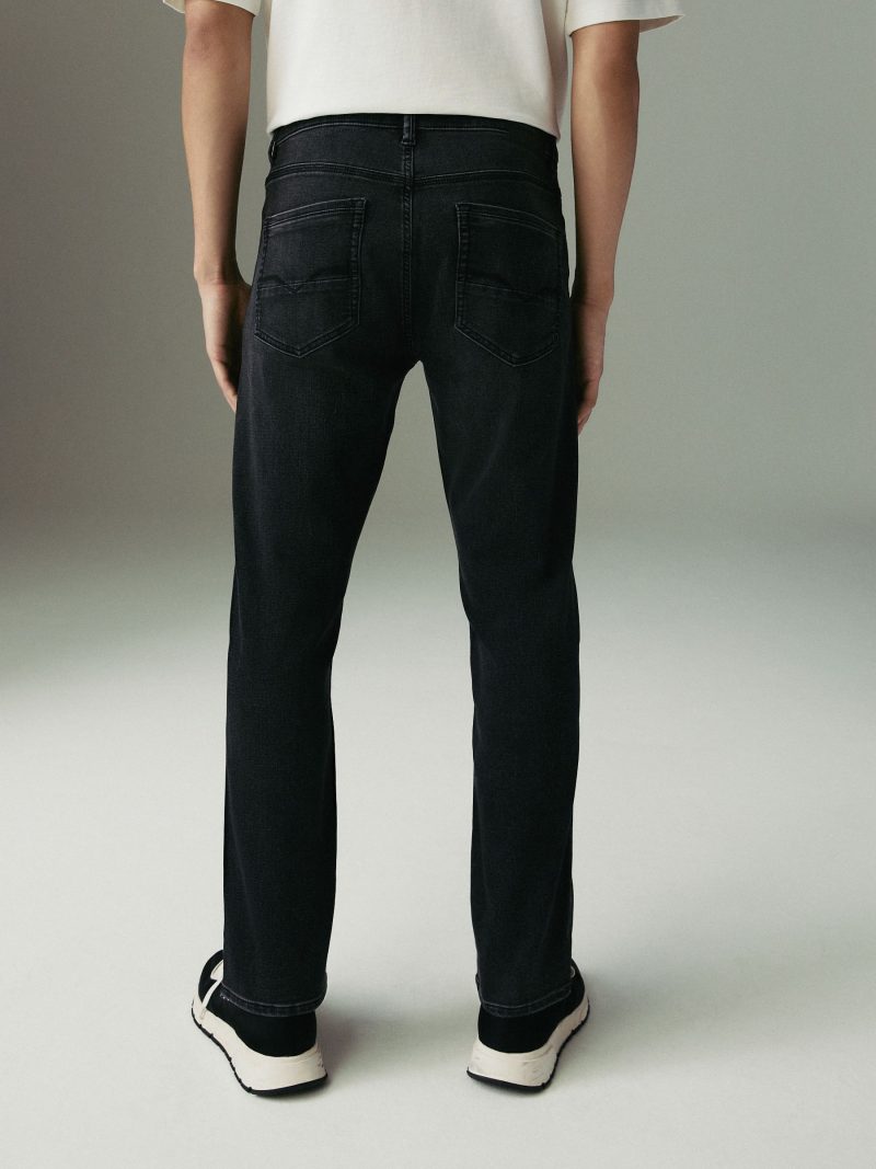 BLU84255 Washed Black Slim Fit Comfort Stretch Jeans - Image 3