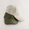 BLU84236 Green/Ecru Linen Cap 2 Pack