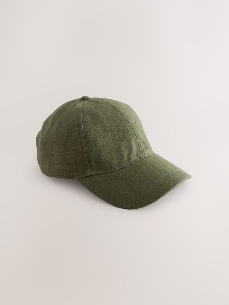 BLU84236 Green/Ecru Linen Cap 2 Pack - Image 4