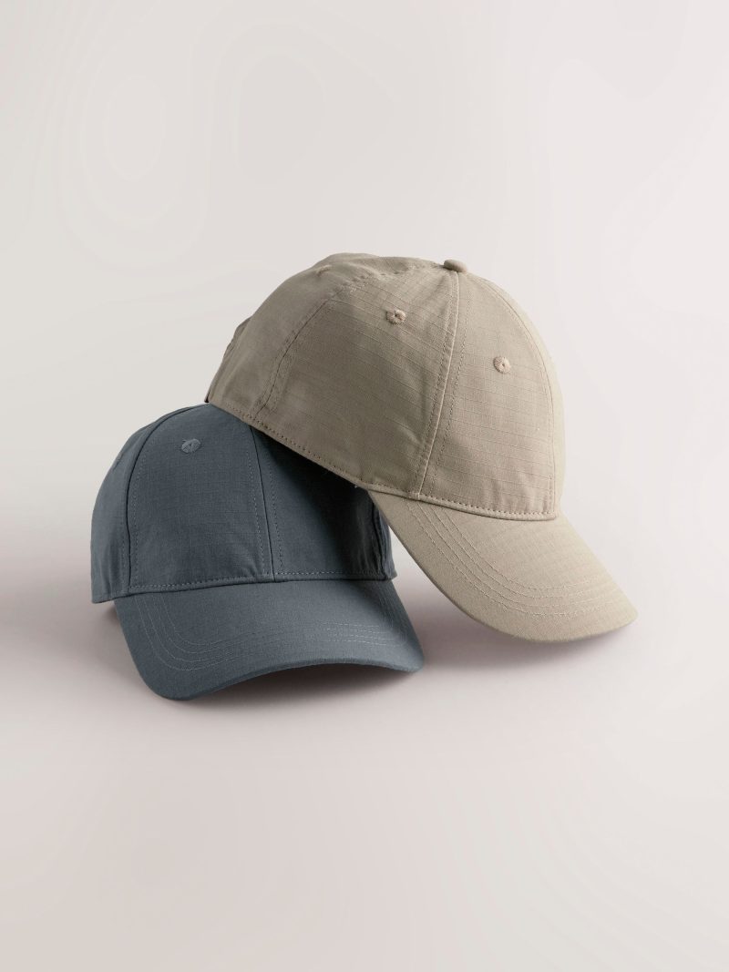 BLU84241 Slate Grey/Neutral Stone Ripstop Texture Cap 2 Pack
