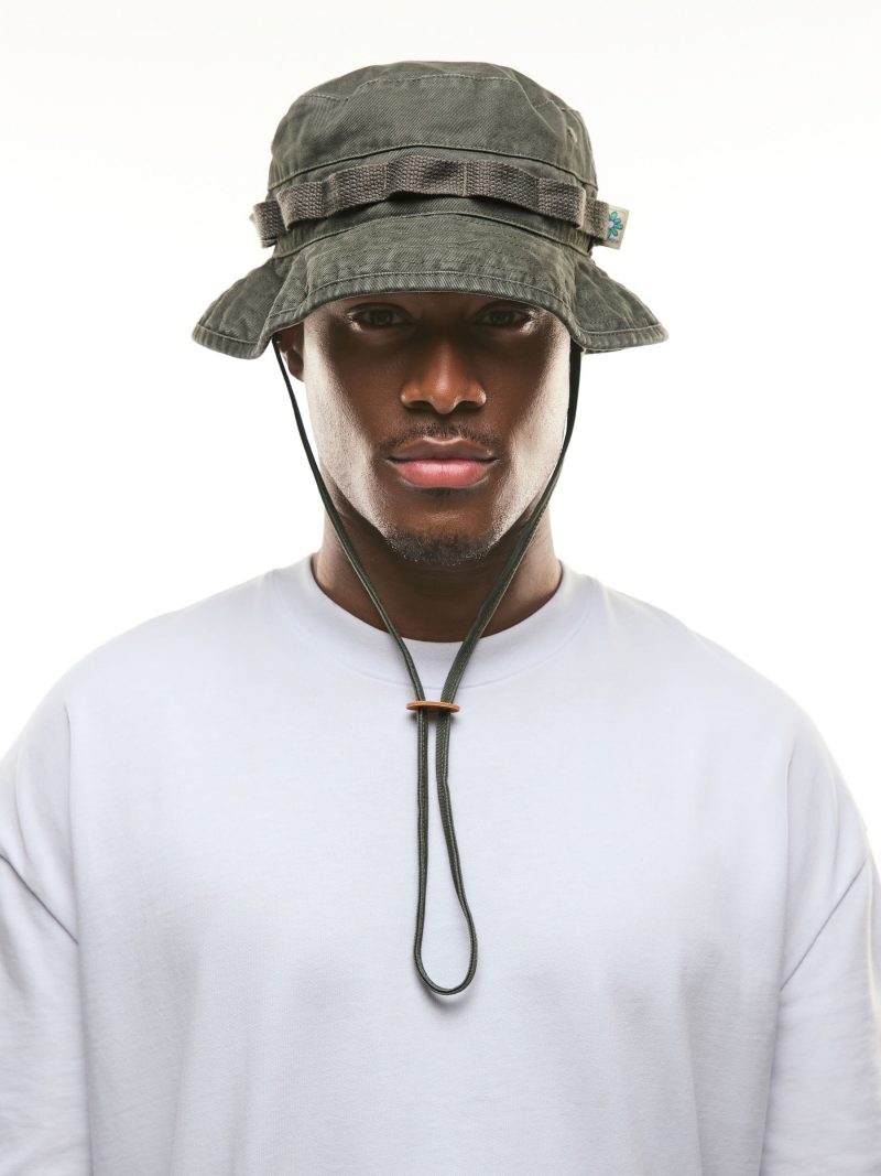 BLU84239 Khaki Green Boonie 100% Cotton Hat