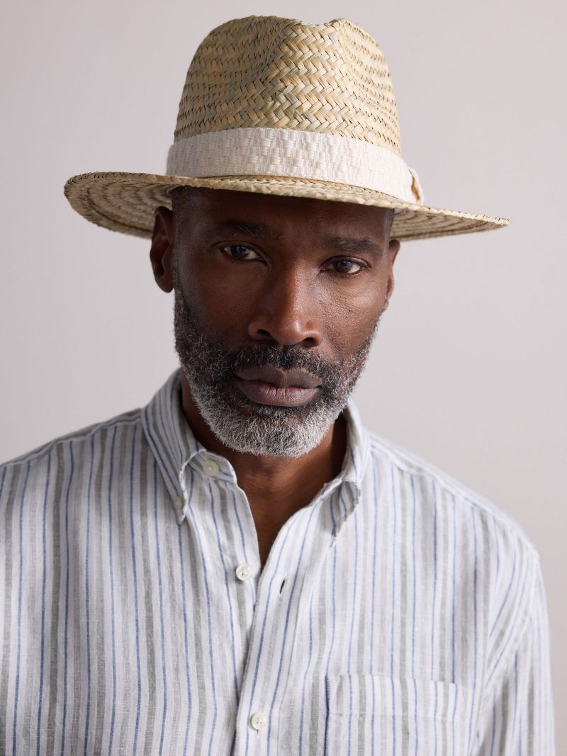 BLU84235 Natural Signature Seagrass Panama Style Hat