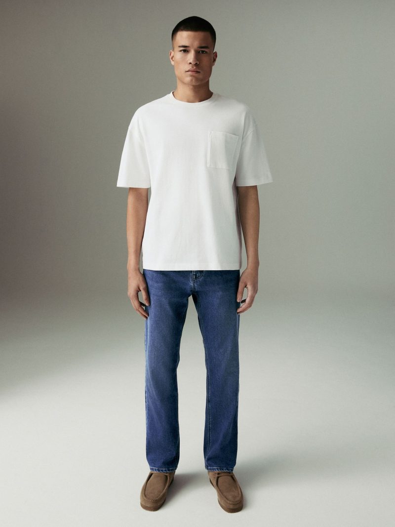 BLU84258 Blue Mid Straight Fit Motionflex Jeans - Image 2