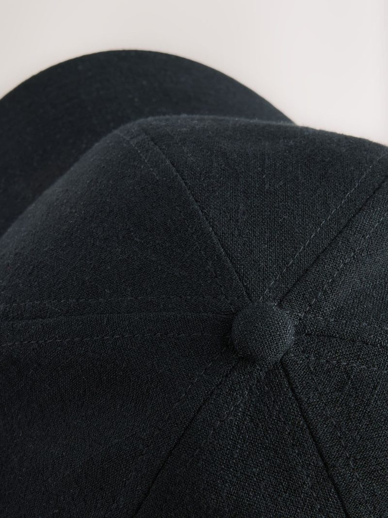 BLU84240 Black Linen Cap - Image 2