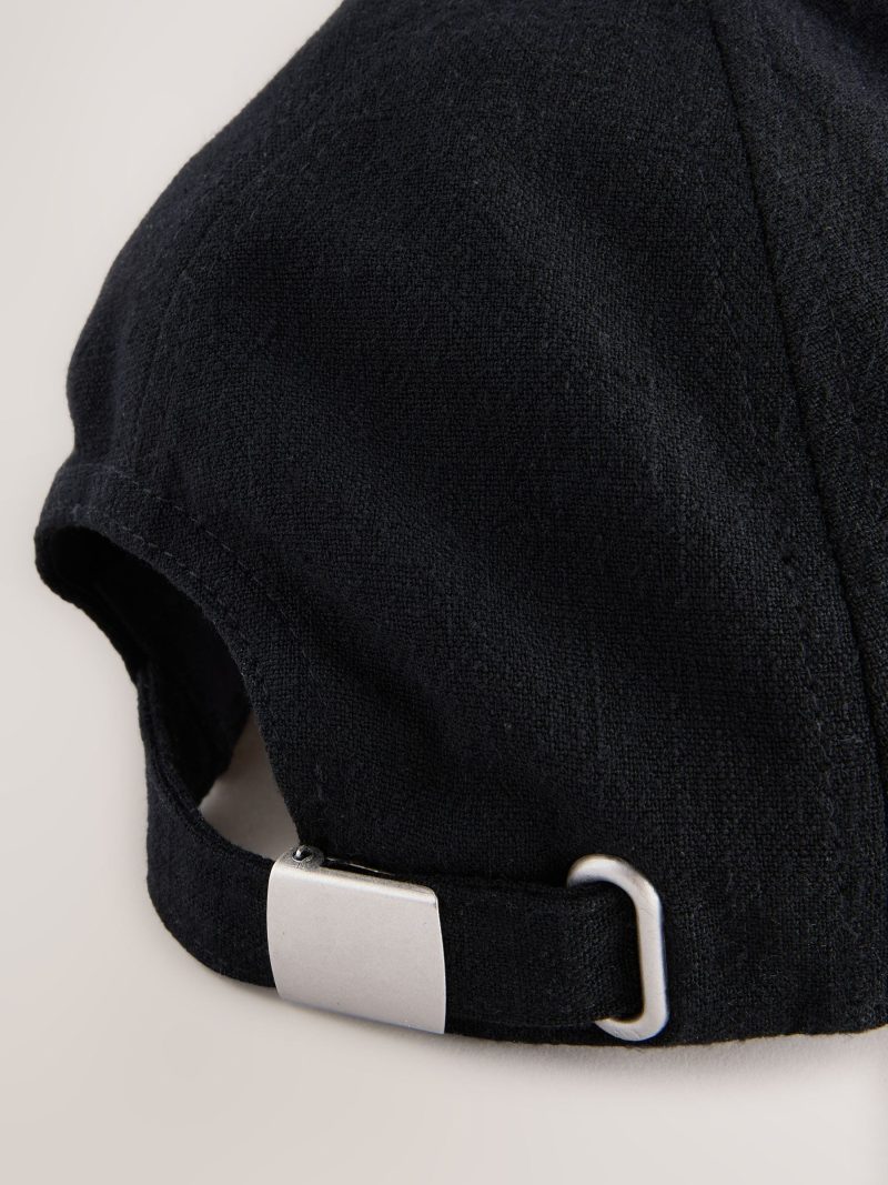 BLU84240 Black Linen Cap - Image 3