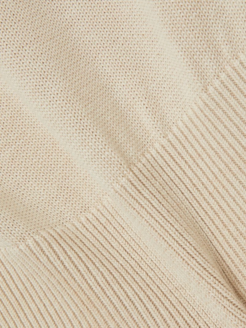 BLU84294 Neutral  Cotton And Wool Crew-Neck Top - Image 5