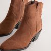 BLU84264 Tan Brown Standard/Wide Leather Ankle Cowboy Boots - Image 4