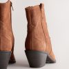 BLU84264 Tan Brown Standard/Wide Leather Ankle Cowboy Boots - Image 5