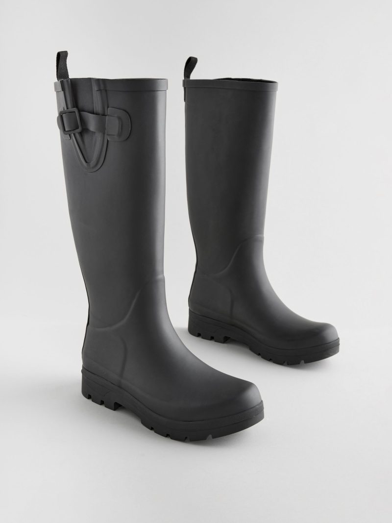 BLU84274 Black Knee High Wellies - Image 3