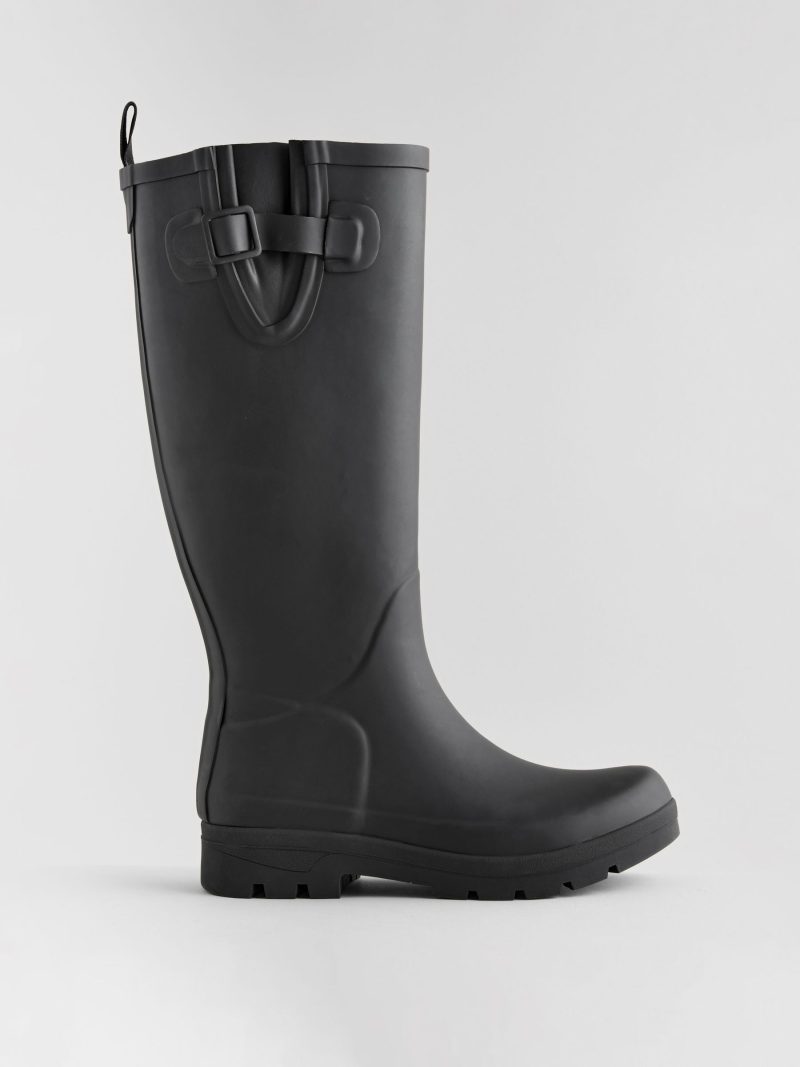 BLU84274 Black Knee High Wellies - Image 4