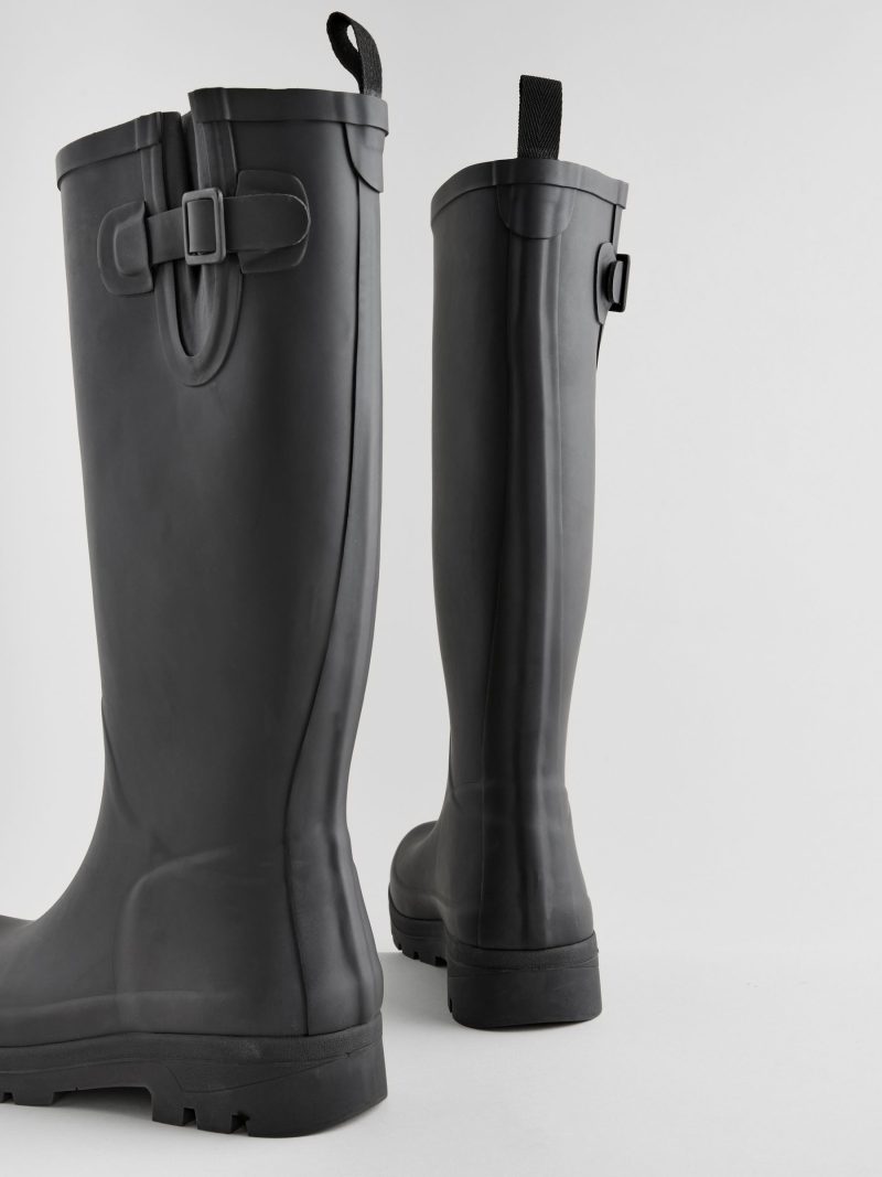 BLU84274 Black Knee High Wellies - Image 5