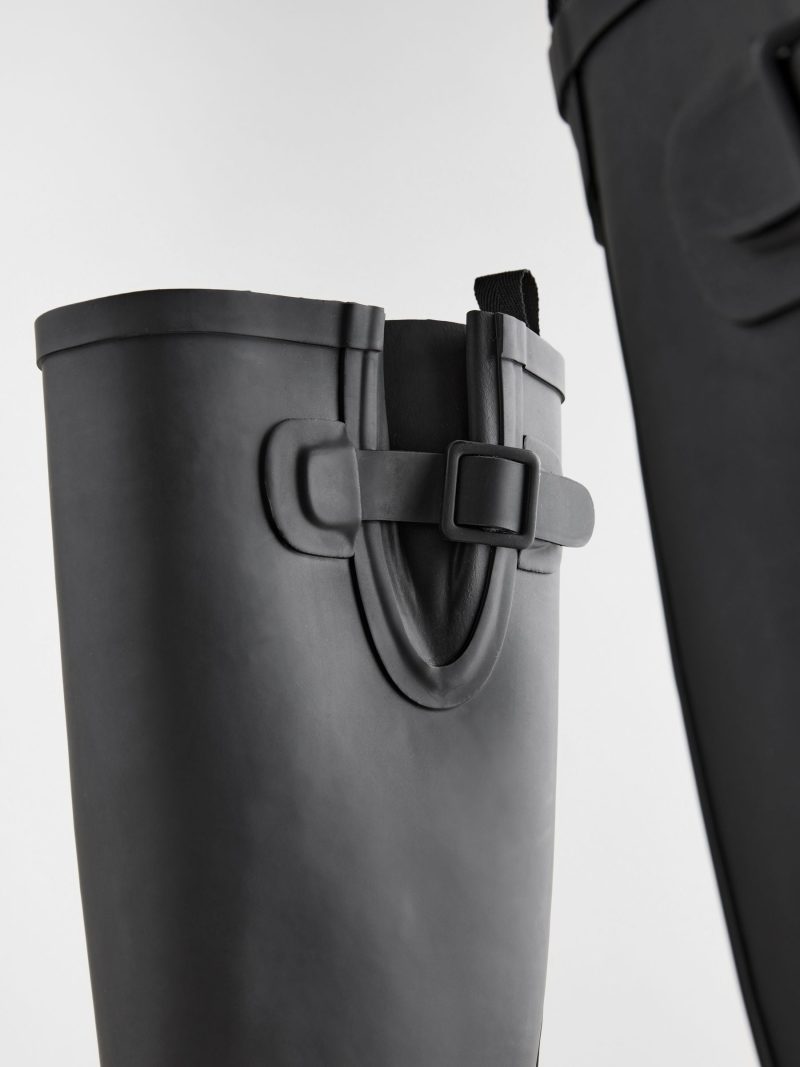 BLU84274 Black Knee High Wellies - Image 6