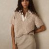 BLU84297 Neutral Sam Cotton-Blend Knit Polo Shirt